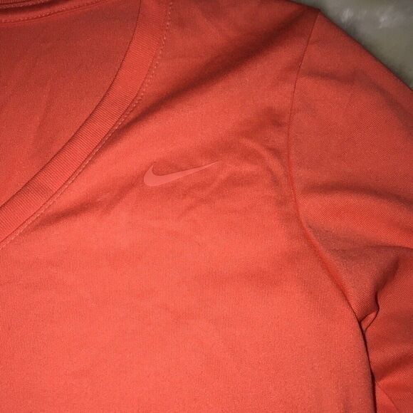 The Nike Tee Women's Orange Dri Fit Athletic Cut Long Sleeve T-Shirt Size Medium - Picture 4 of 6